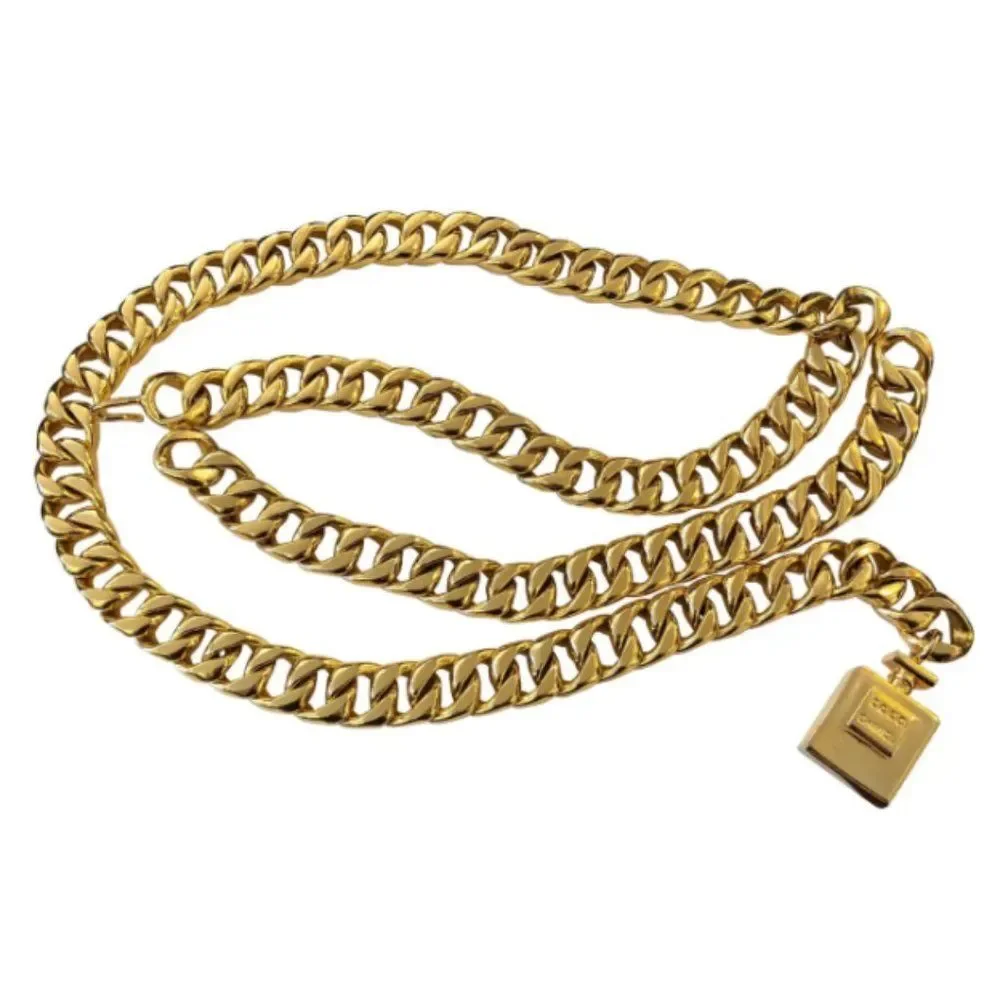 1970s Chanel Gold Toned Perfume Chain Belt Necklace Vintage Pristine condition